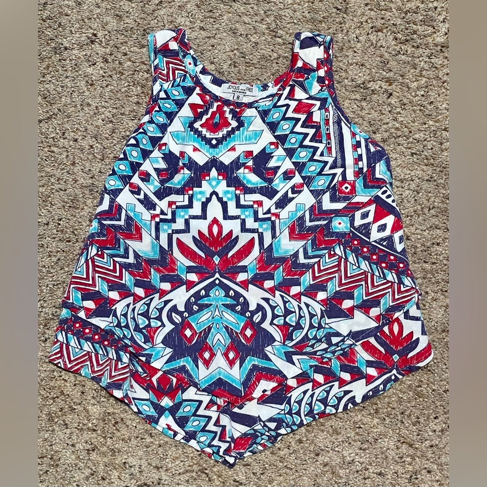 Joyous & Free | Girls Aztec Print Sleeveless Top | Size 8